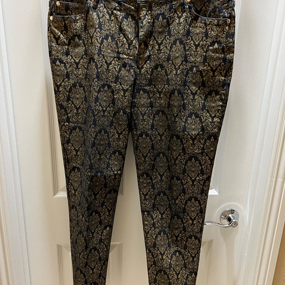 Ellen Tracy Gold Baroque Jeans Sz 12 - Picture 2 of 5